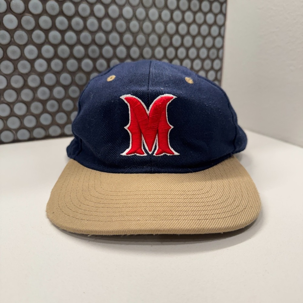 Vintage Ole Miss Hat Cap Blue UNIVERSITY OF MISSISSIPPI Snapback Unknown Vintage